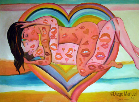 Amor y besos, cuadro del artista Diego Manuel
